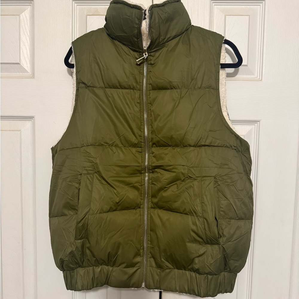 Olive Green Puffer Vest